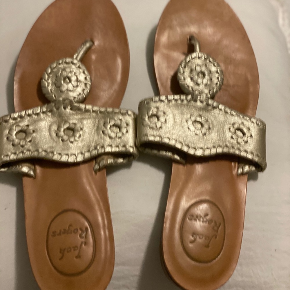 Jack Rodgers gold sandals size 8